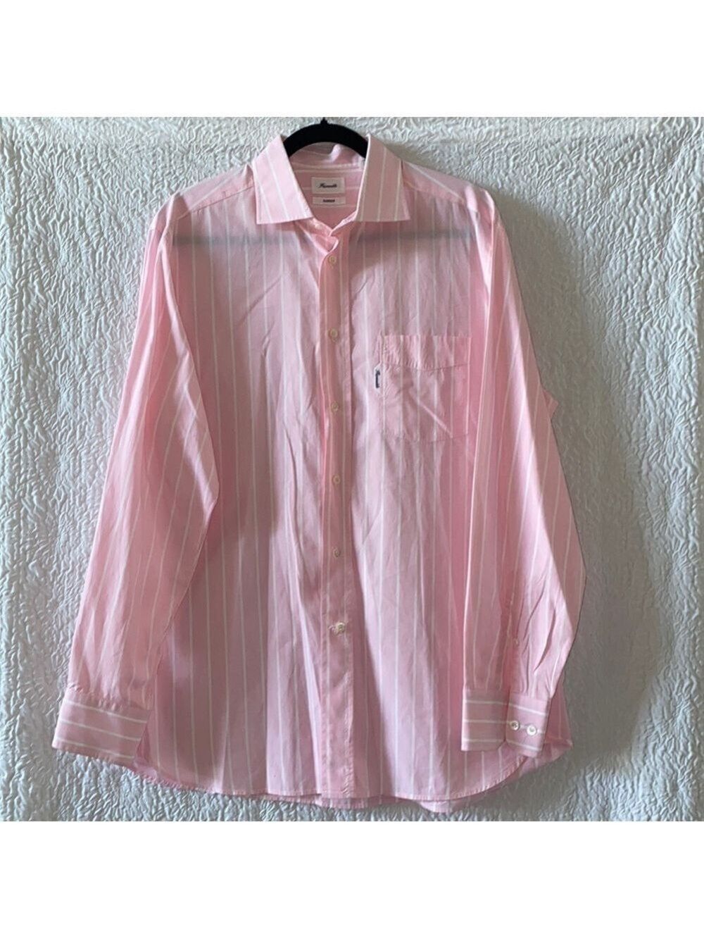 FACONNABLE Stripe Poplin Long Sleeve Button Down Casual Dress Shirt